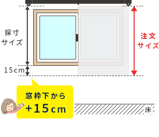 カーテンのサイズは窓枠下からプラス15センチがオススメ