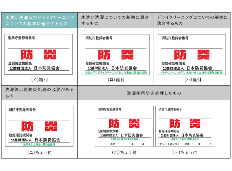 防炎カーテンのラベル