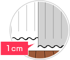 ドレープよりもレースカーテンを1㎝短くする説明