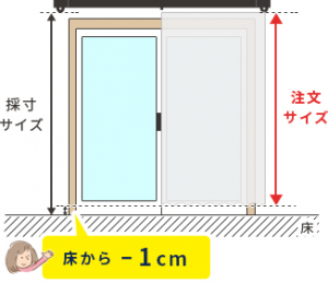 掃き出し窓の高さを測る方法の説明