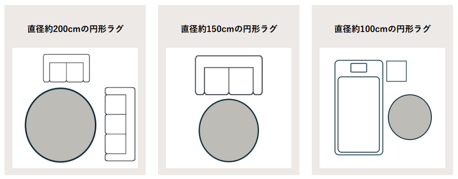 円形ラグの置き方